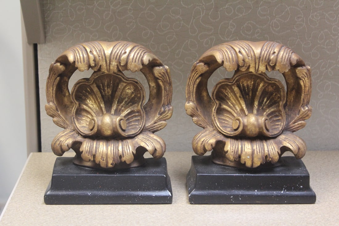 Pair of Resin Bookends: 5 1/2" wide - made in the Phillippines