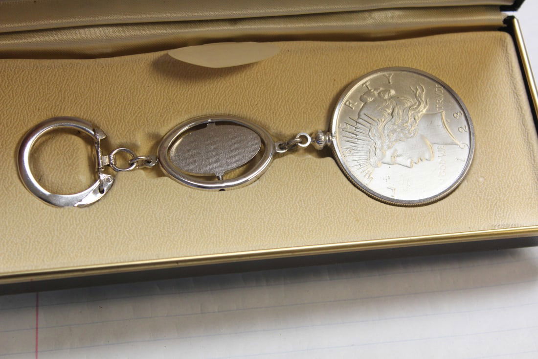 Swank Peace Dollar Key Chain: boxed