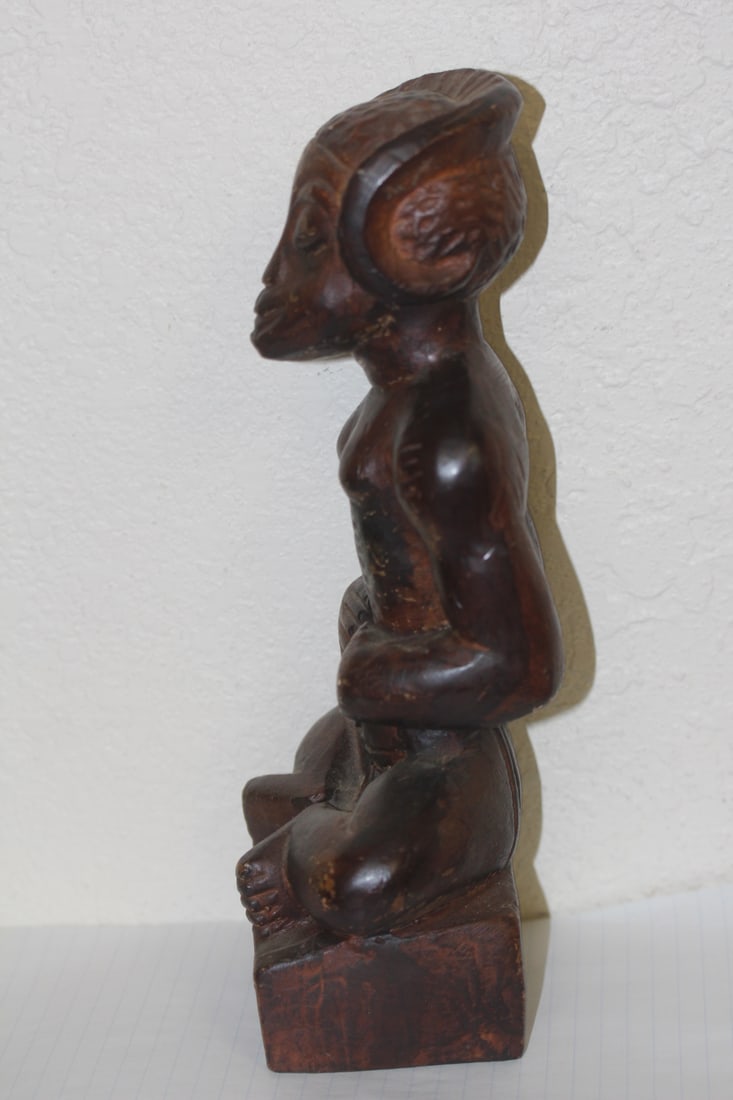 Solid Wood Ram Head Figurine - 4