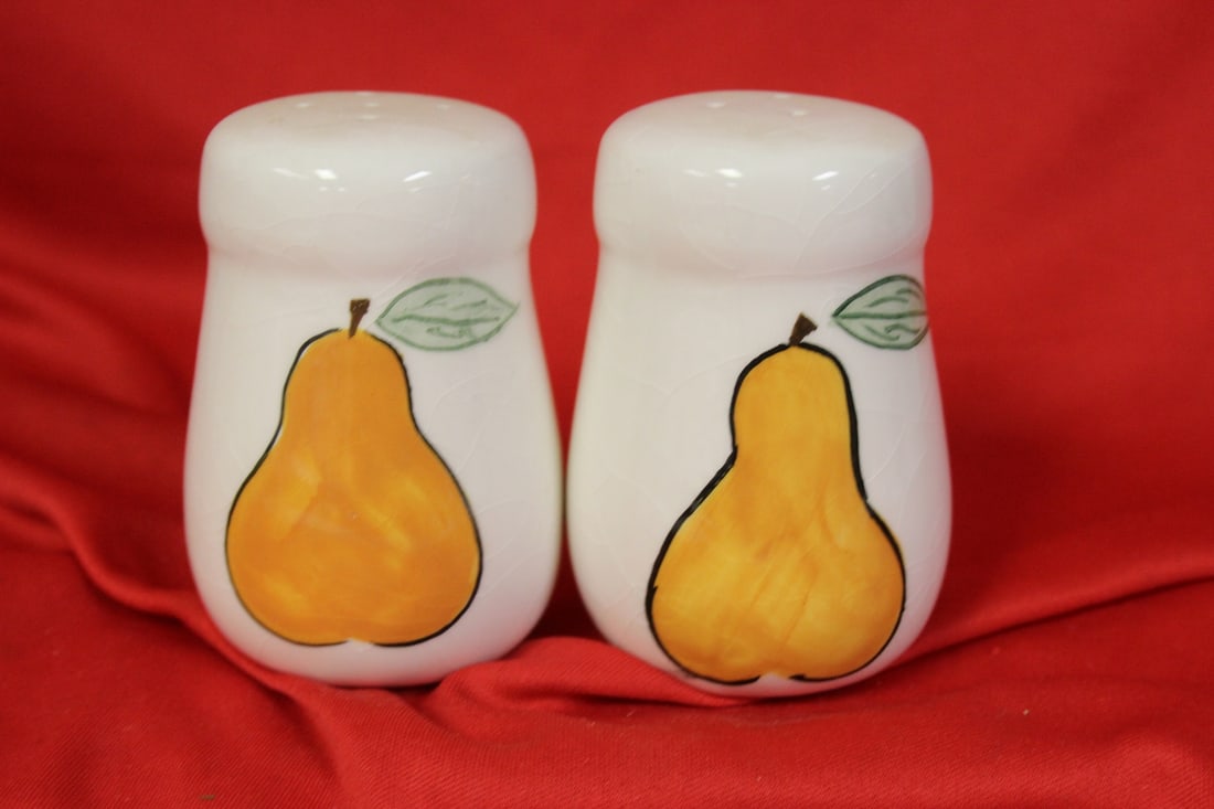 Set of Two Salt and Pepper Shakers: 3 3/8" tall
