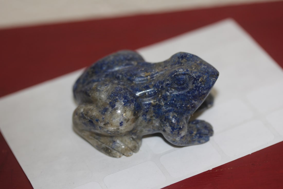 Small Chinese Lapis Lazuli Frog: 2 inches across