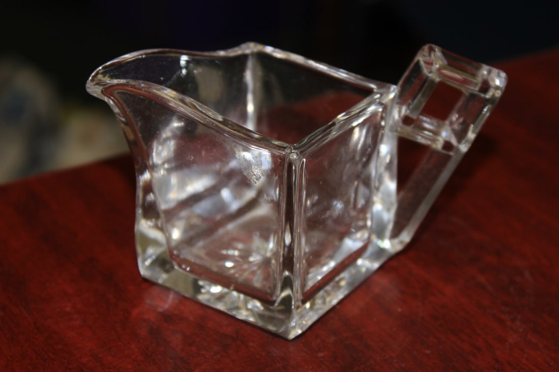 A Cut Glass Modern Style Creamer?: 4 3/4" wide