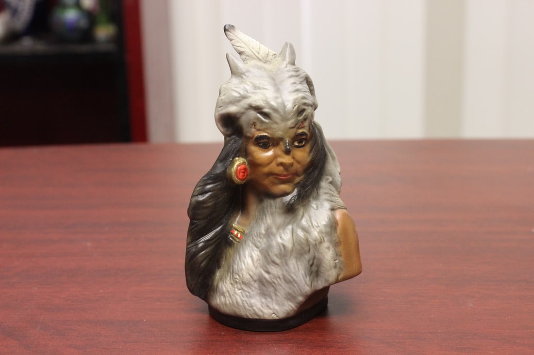 An Indian Ceramic Bust: made by Hal Prenzel - 5 3/4" tall