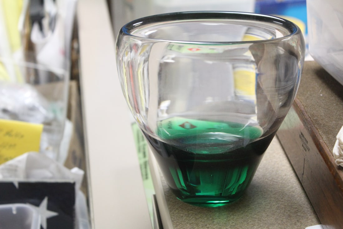 Maastricht Art Glass Vase: signed - mid century modern - 5 3/4" tall