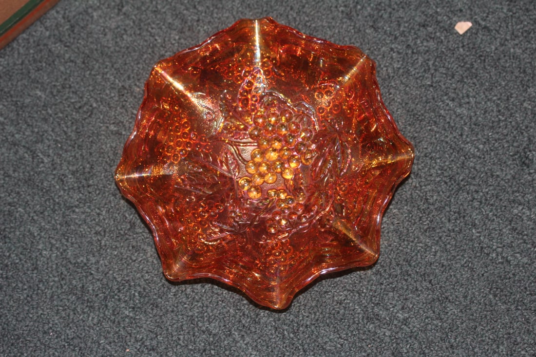 Carnival Glass Bowl: 9 7/8" in diameter