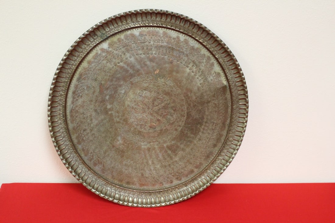 A Brass Tray: 23 1/2" in diameter