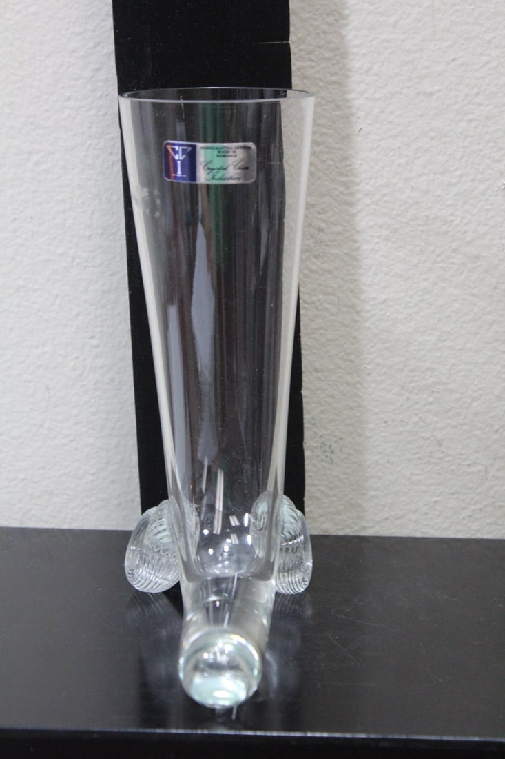 A Crystal Glass Shoe: 7 7/8" tall