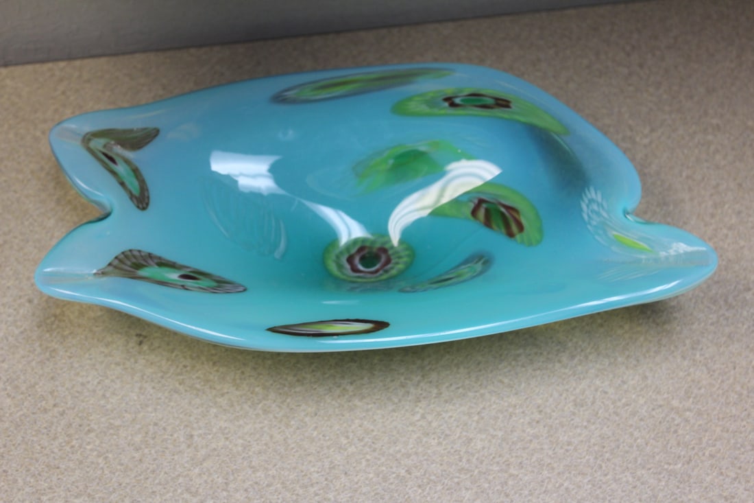 Art Glass Tray: 12" across