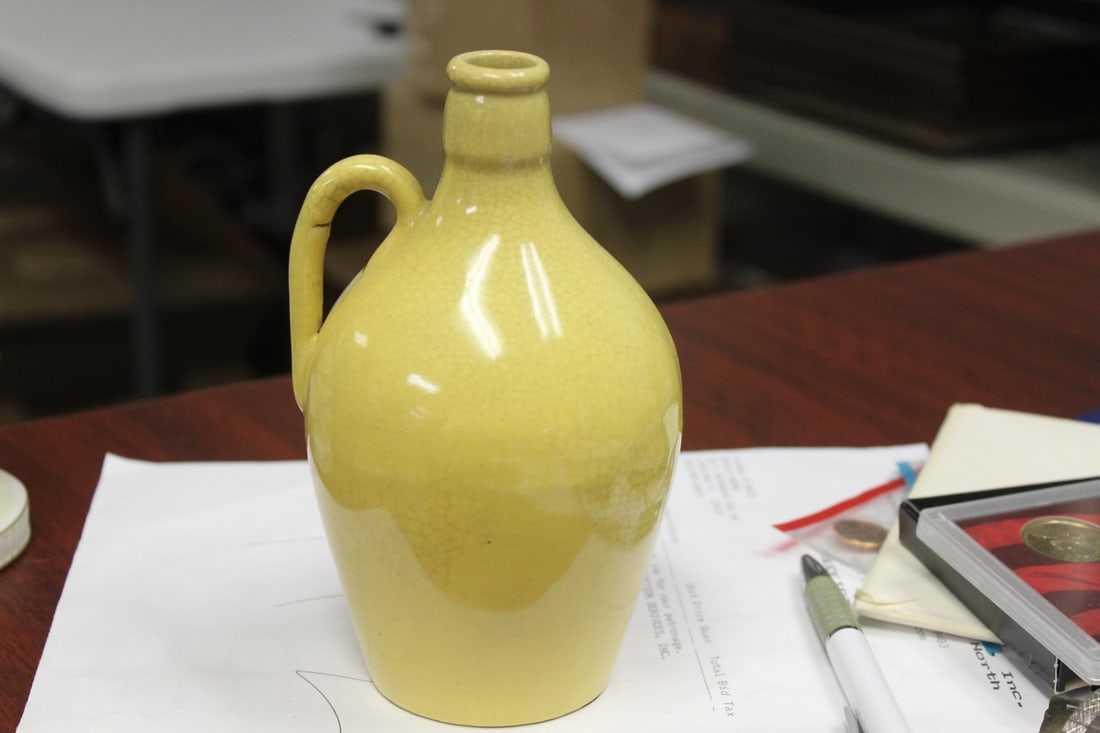 A York Pottery Jug: 6 7/8" tall - please note: manufacturer's imperfection