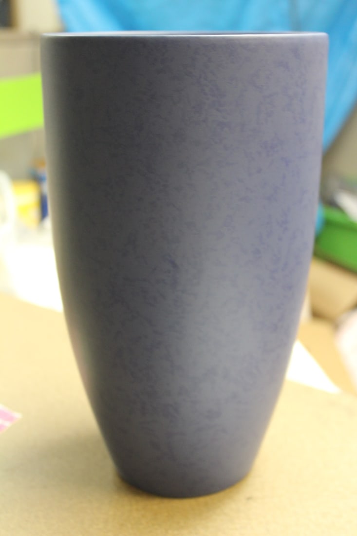 Villeroy and Boch Ceramic Blue Vase: 10 5/8" tall