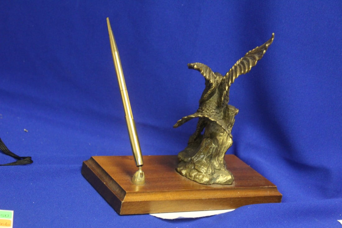A Solid Bronze or Brass Eagle Pen Holder - 3