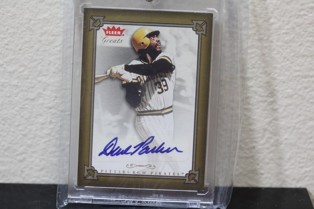 A Rare Cased Dave Parker Baseball Card: signed - 2004 Fleer card - sealed