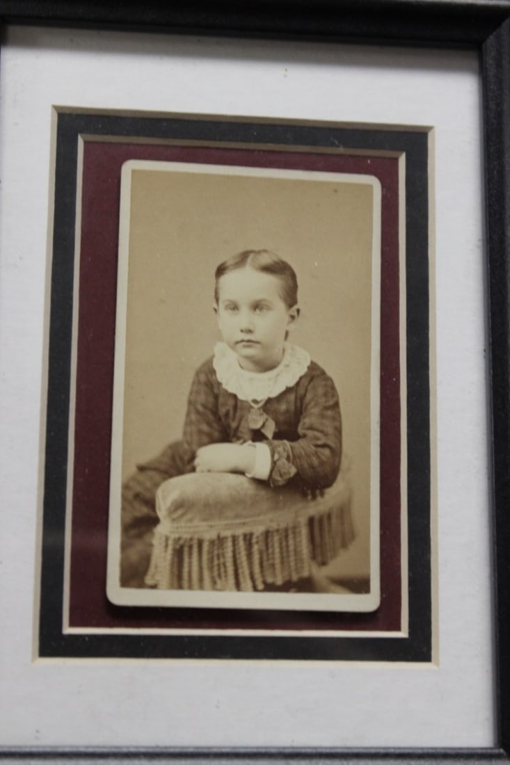 19th Century Photograph of a young child or girl: not examed out of the frame. Photo dimension 4" x 2 3/8"