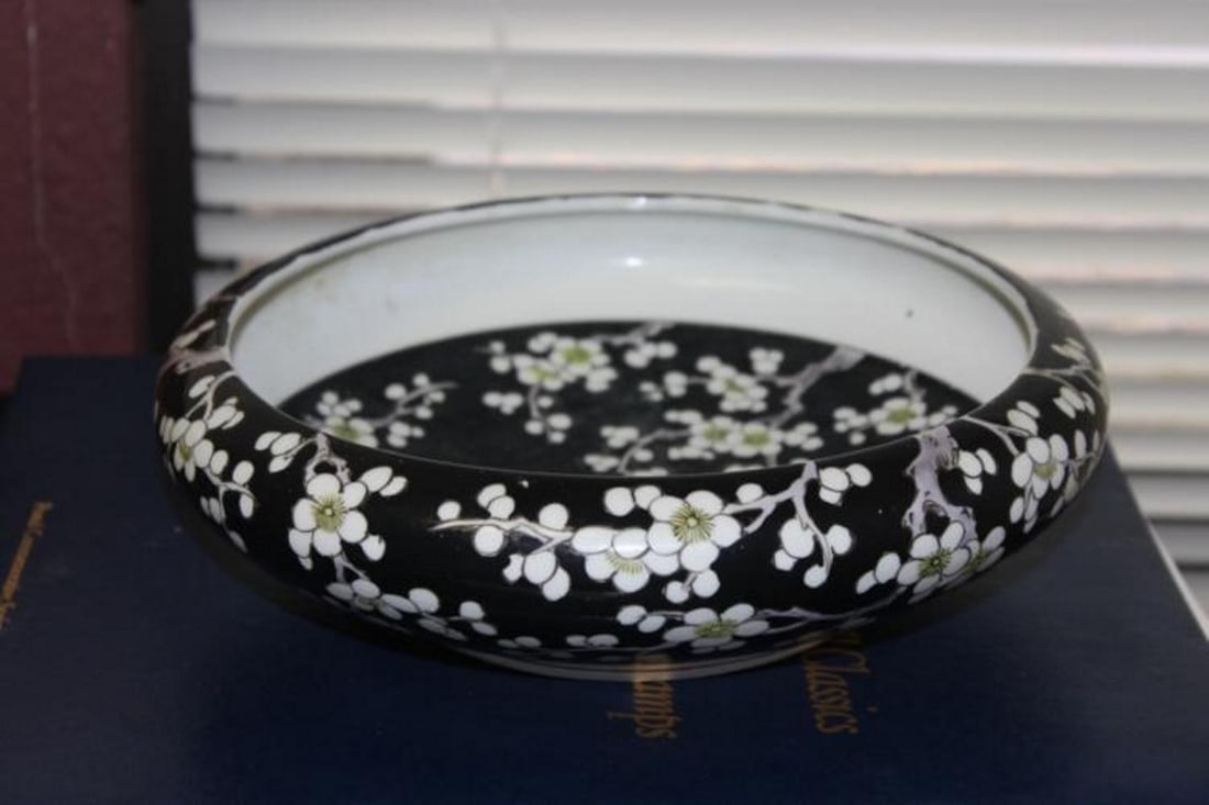 A Chinese/Asian Famille Noir Bowl: Probably 20th Century - 9 1/2" in diameter - opening=8 " in diameter