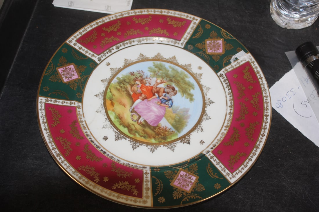 German Altwien Royal Plate: hand painted - 10 3/8" in diameter