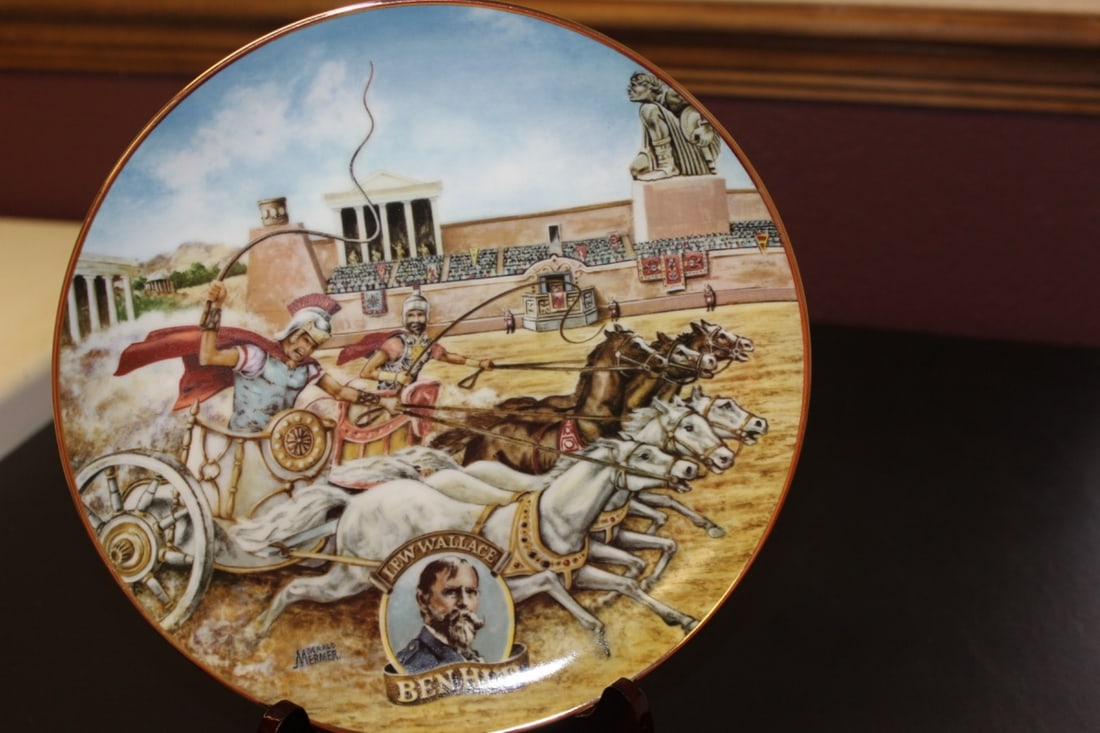 Collectors Plate "Ben Hur" By Gerald Mermer: Boxed - 9 1/2 inches in diameter - plate holder is not included