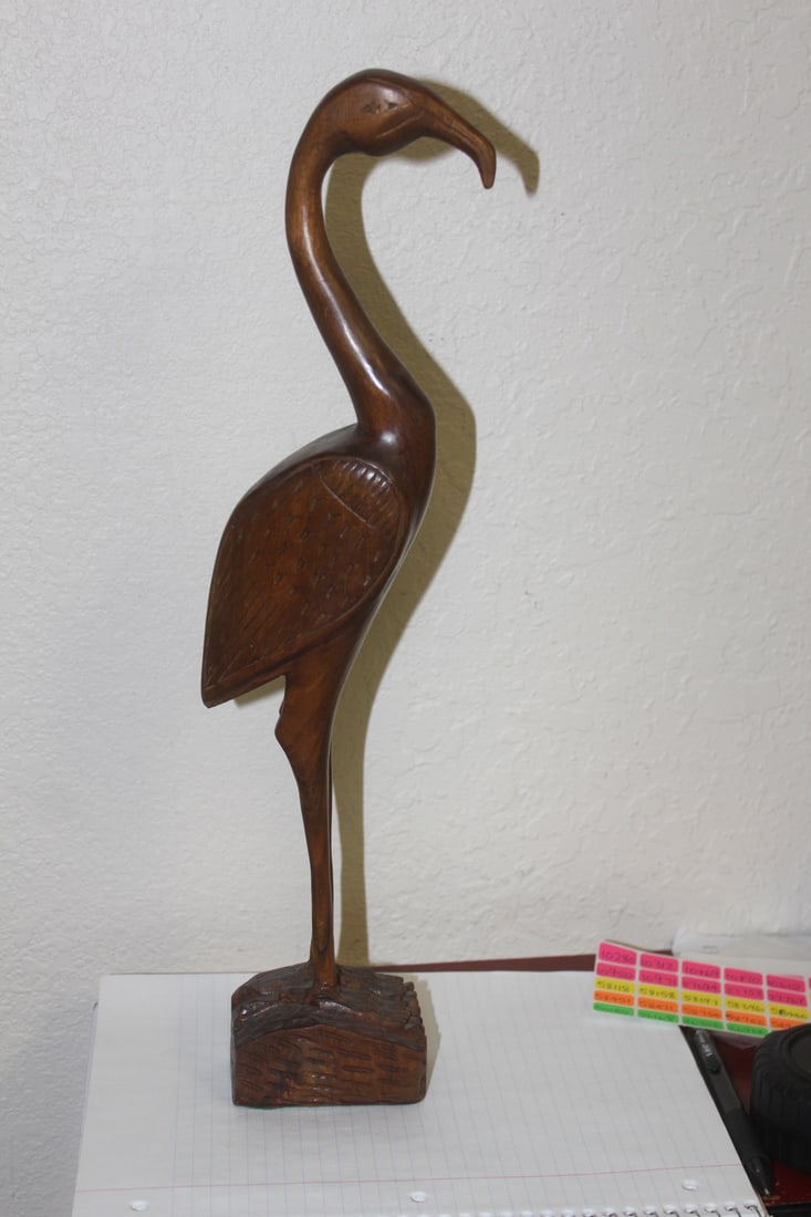 Carved Wooden Egert: 16 3/4" tall