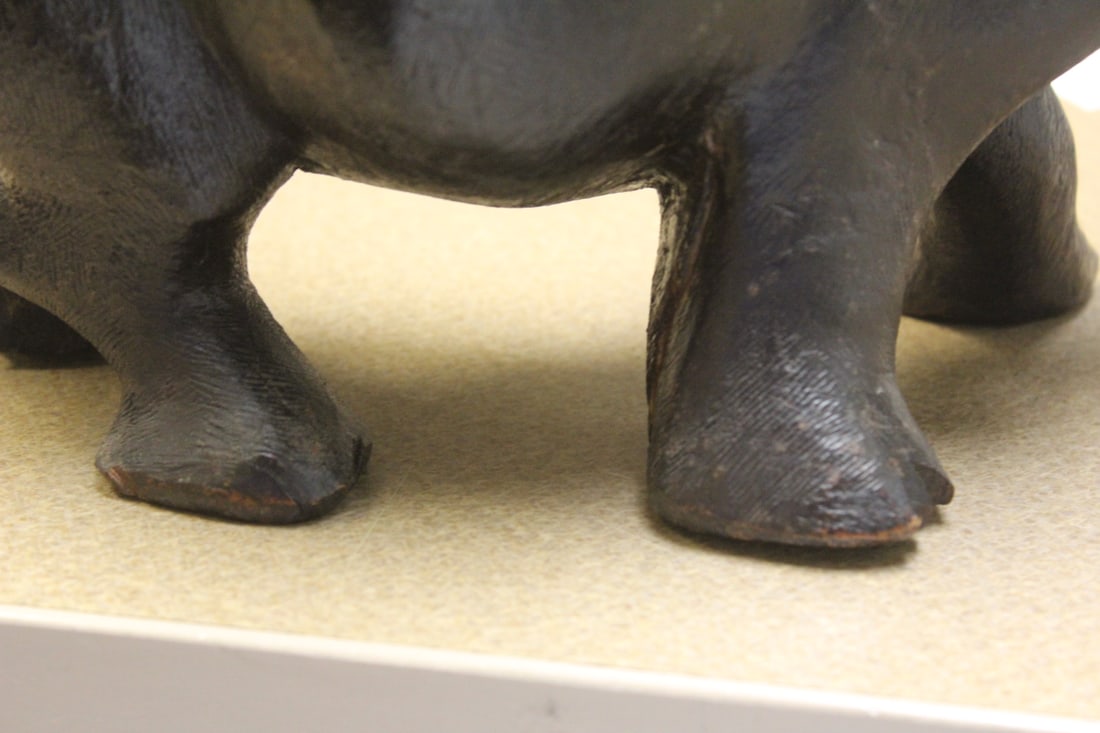 Large Solid Wood Rhinoceros - 3