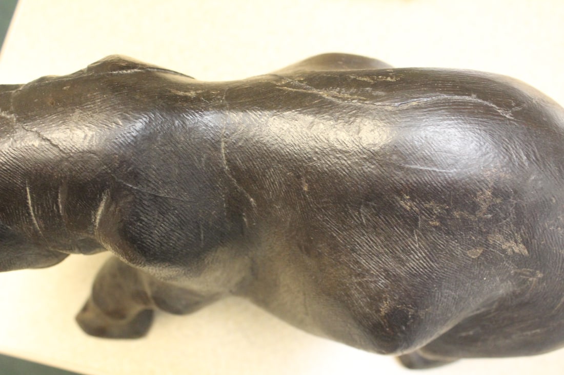 Large Solid Wood Rhinoceros - 8