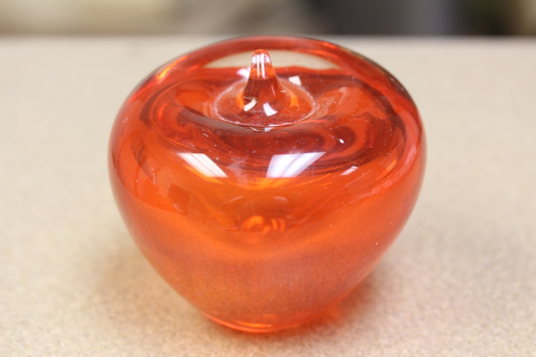 Orange Apple Paperweight: 3 1/2" across