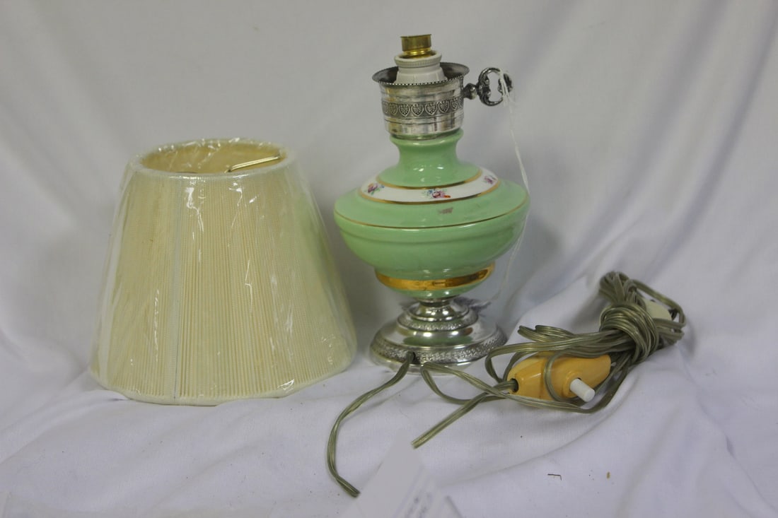 A Lamp: 5 1/2" tall without the shade - Art Decor - 800 Silver - 1940's Italian Lamp Works