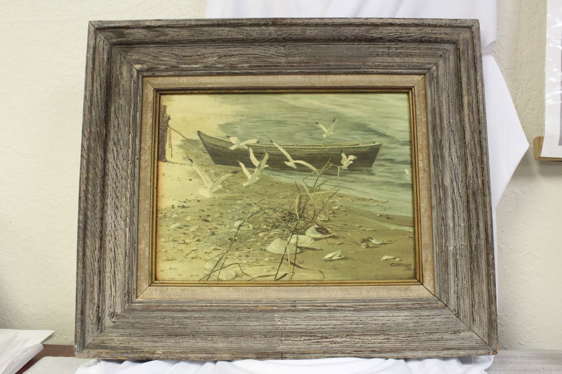 A Signed Oil on Canvas: signed: Carolyn BL? - probably from the 1950's to 1960's - A beautiful painting - overall= 20 1/4" x 24 1/4" - sight= 15" x 11 1/4"