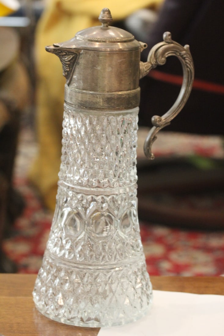 Large Silverplated Top Pitcher: or tanker - 14" tall