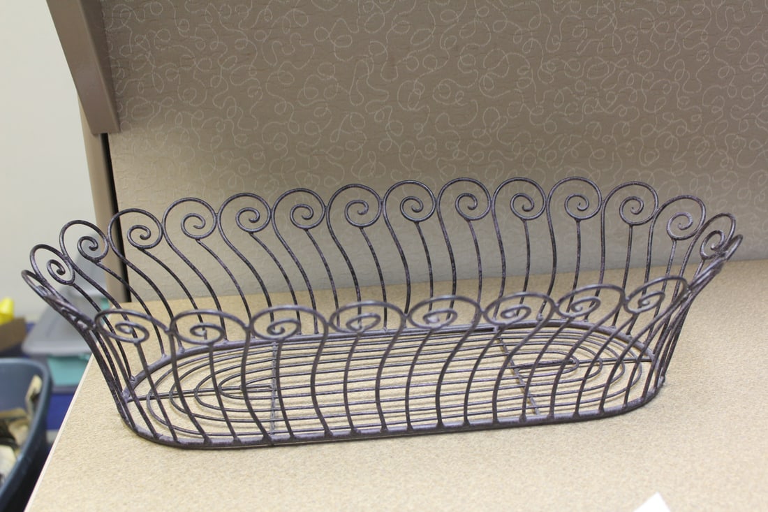 Decorative Metal Basket: 17 7/8" long