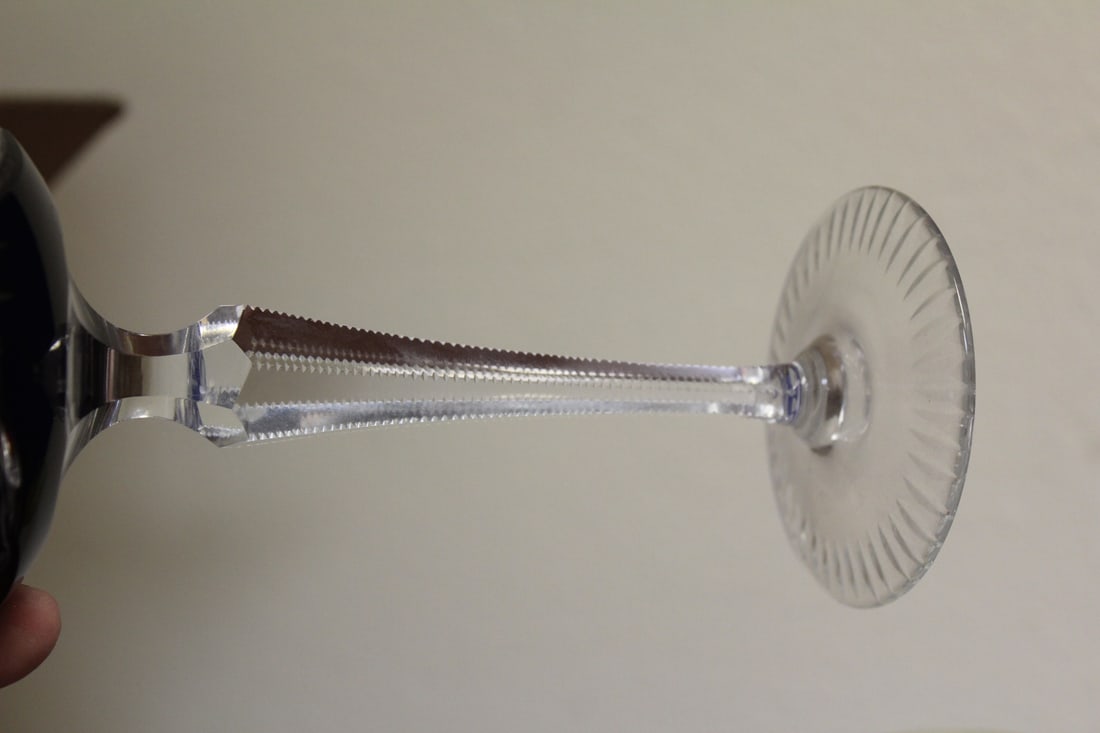 A Ruby Red Cut Glass Goblet - 9