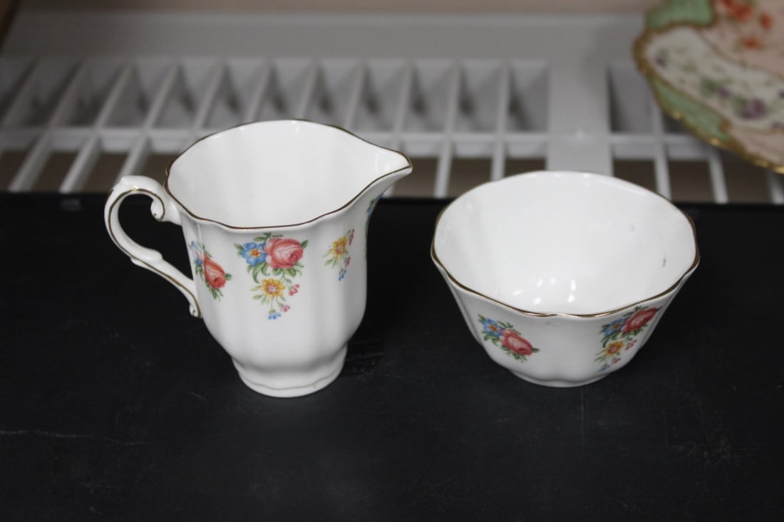 A Royal Grafton Cream and Sugar Container: Creamer= 3 1/8 inches tall