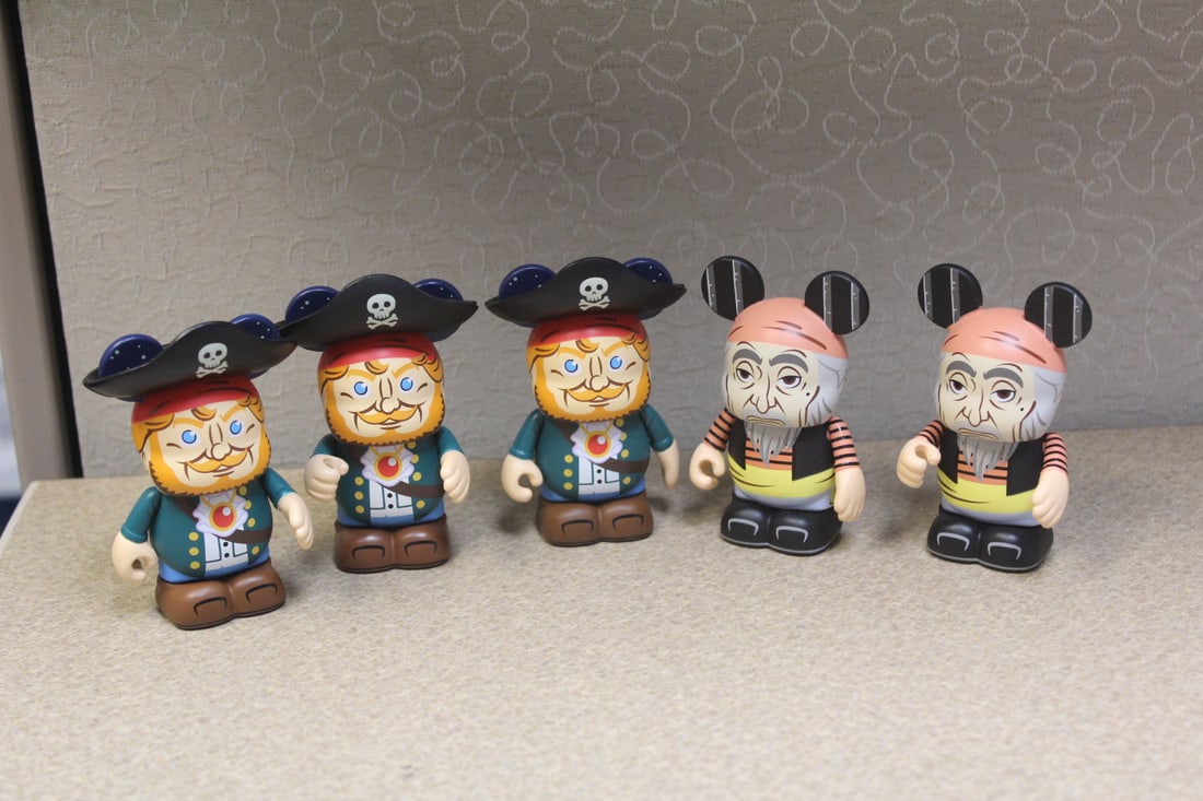 Disney's Vinylmation Figurines: lot of 5 Pirates of the Caribbean series 2 - 3 inches tall each