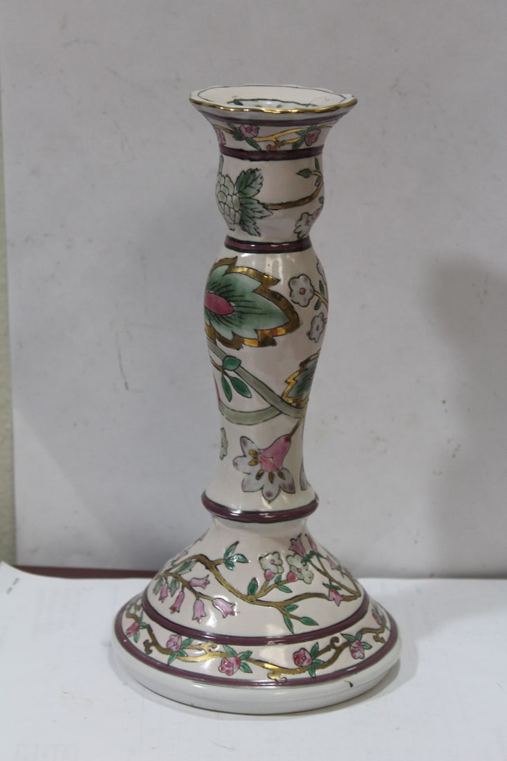 A Single Chinese Ceramic Candlestick - 2