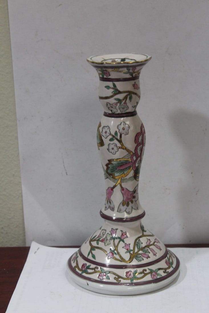A Single Chinese Ceramic Candlestick - 3