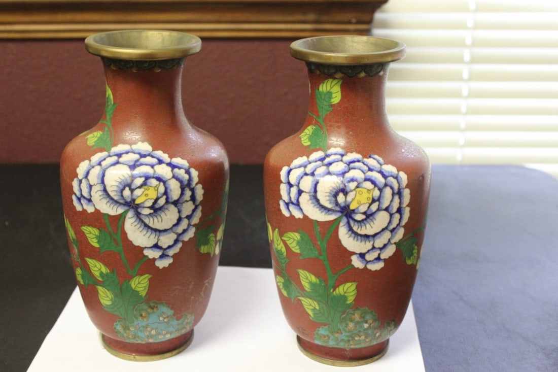Lot of 2 Chinese Cloisonne Vases - Vintage (1 of 6)