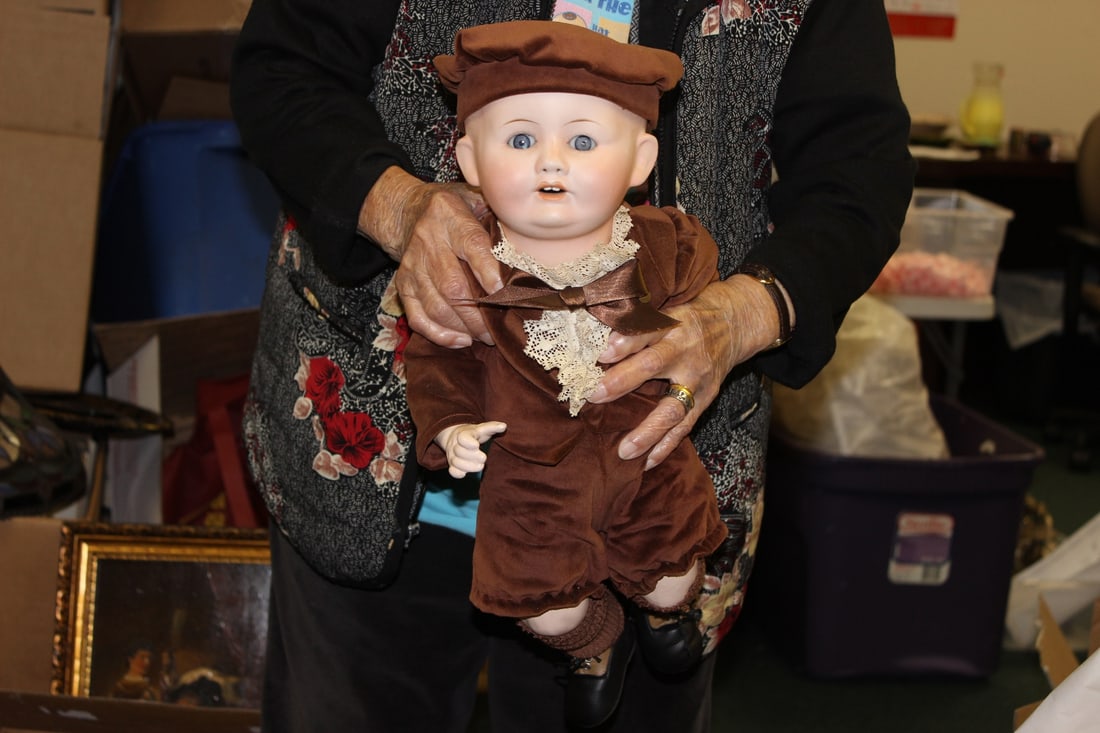 A Rare F.Y.Nippon Porcelain Doll: Most likely German - approximately 18 inches tall - dress may have been replaced