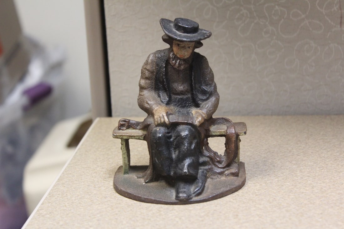 Cast Iron Man Sitting on the Bench: 4 3/4" tall