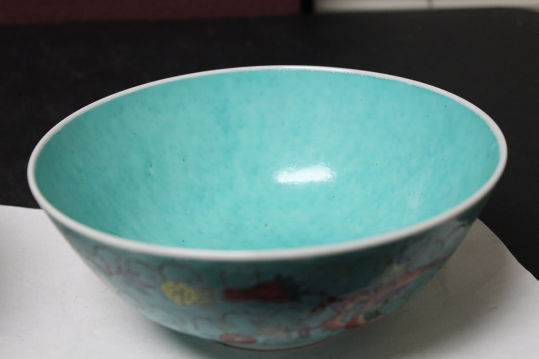A Japanese Turquooise Bowl: 8" in diameter