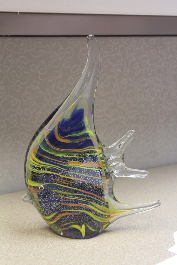 Art Glass Angelfish: 11 inches tall