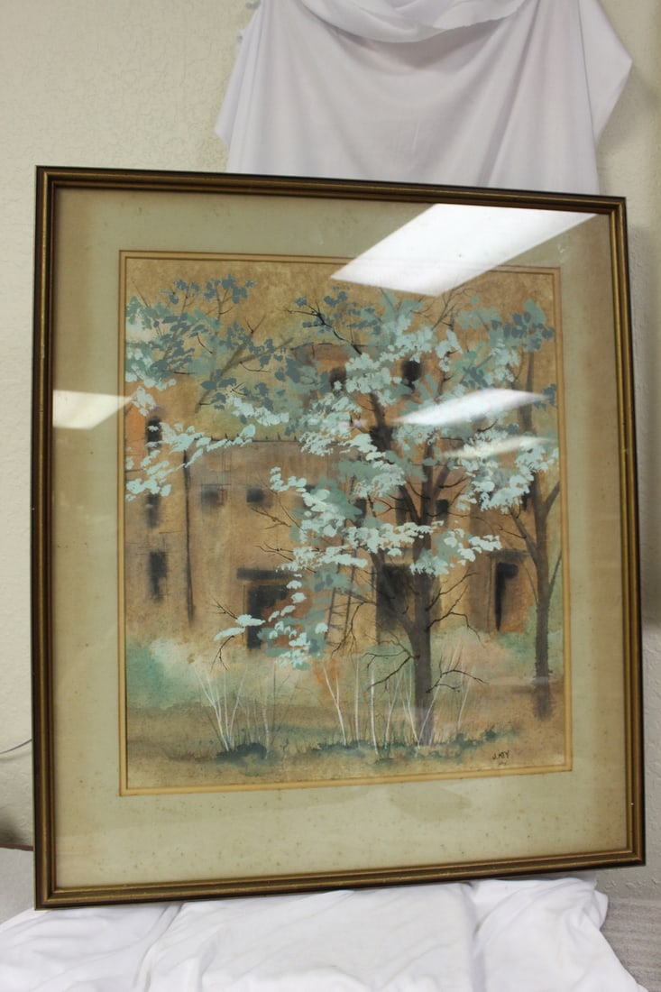 A Watercolor Serograph: signed and numbered - overall= 29 1/2" x 25 1/2"