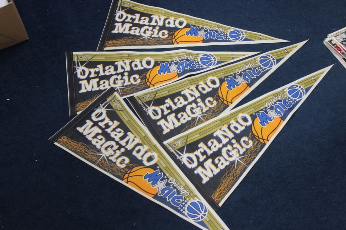 A Lot of 5 Orlando Magic Pennants: As shown on photos