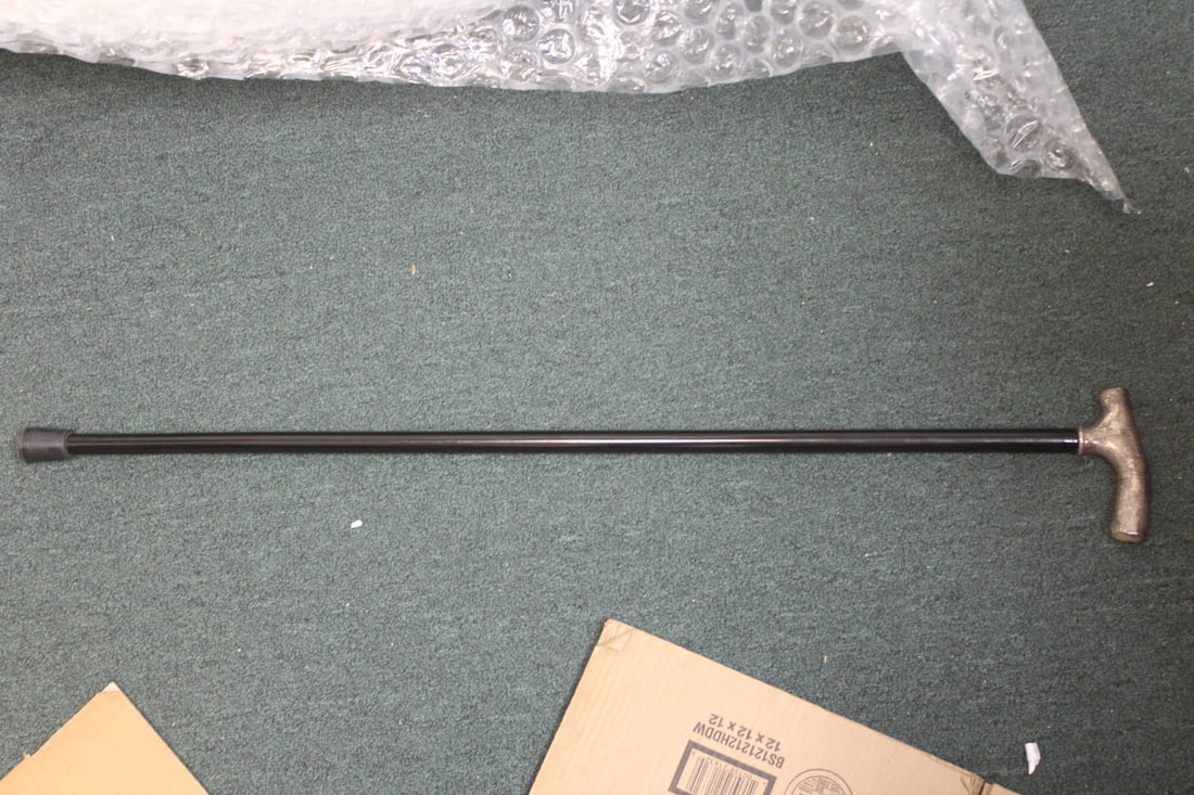 Sterling Handle Cane: cane=wood - overall=36" long
