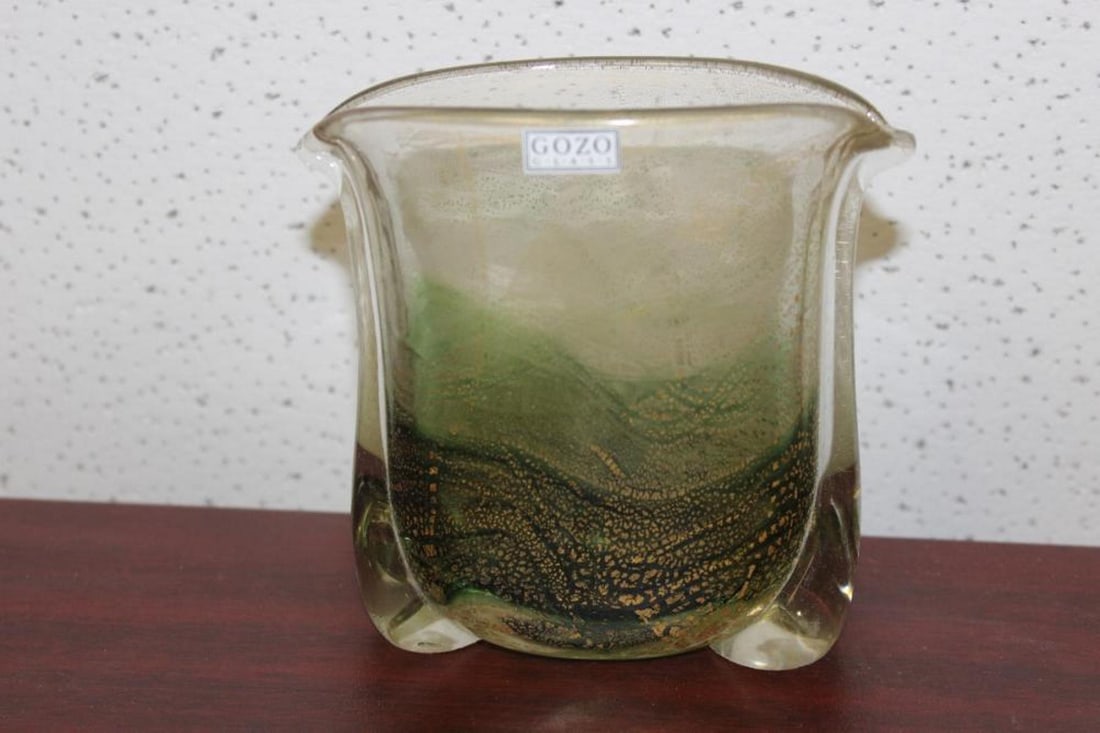 A Signed Gozo Art Glass: Made in Malta - 4 1/2" wide x 4 1/2" tall