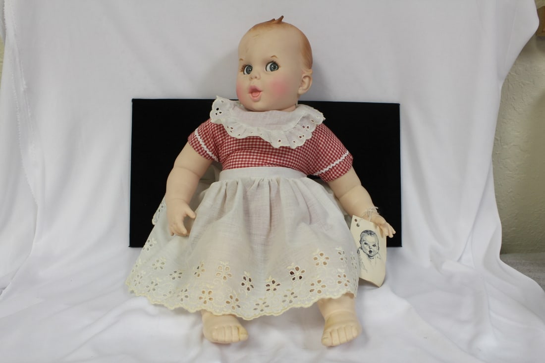 A Gerber Production Doll: moving eyes - 16 1/2" tall - 1979 - with tag - 50th anniversary