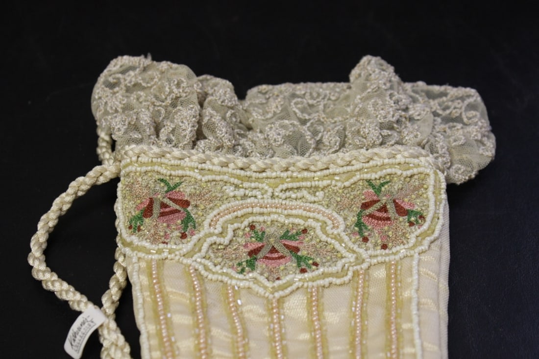 A Nice Beaded Shoe Container or Pocket: 16" long