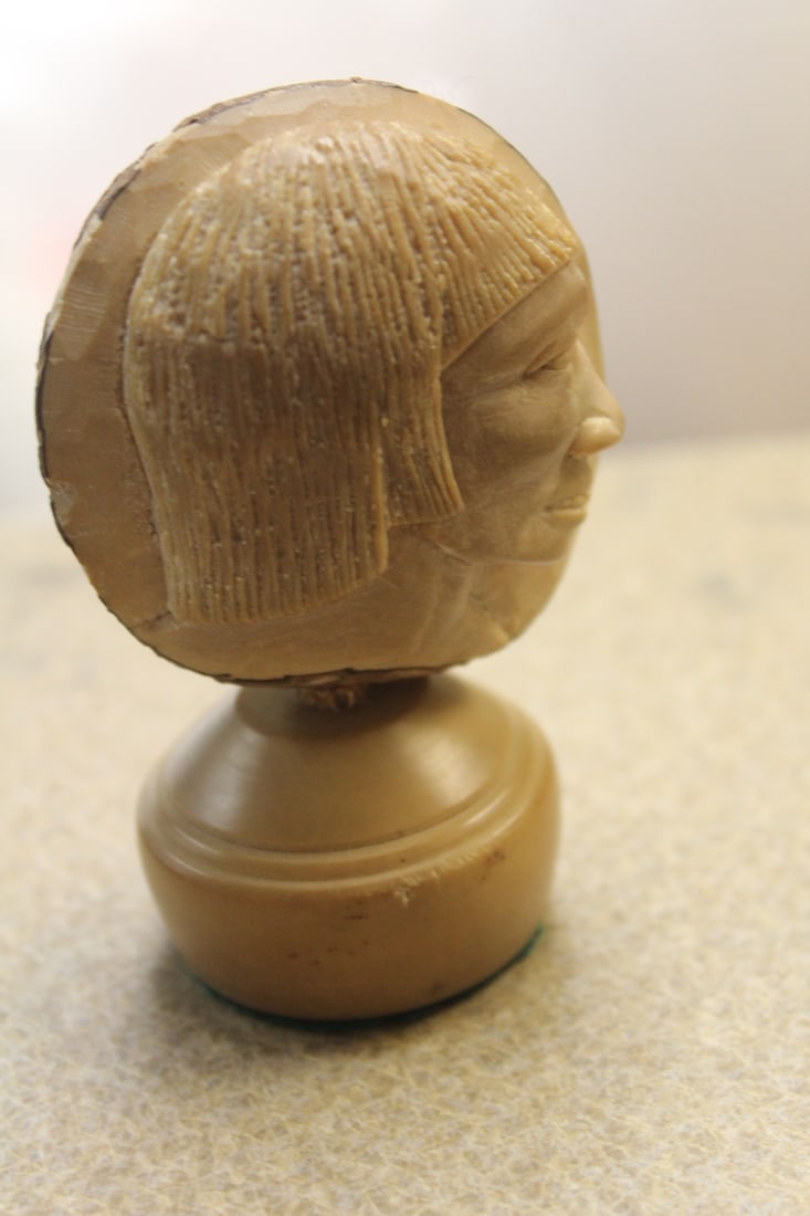 Signed Tagua Nut Statue: 3 5/8" tall