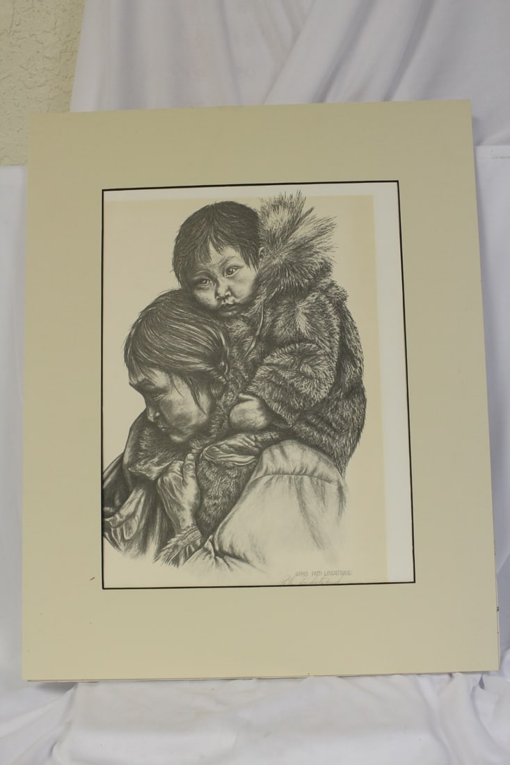 Patti Lindstrand Signed Etching/Print with Dryseal: overall = 20" x 16" - sight= 13 3/4" x 10 3/8" - Alaska