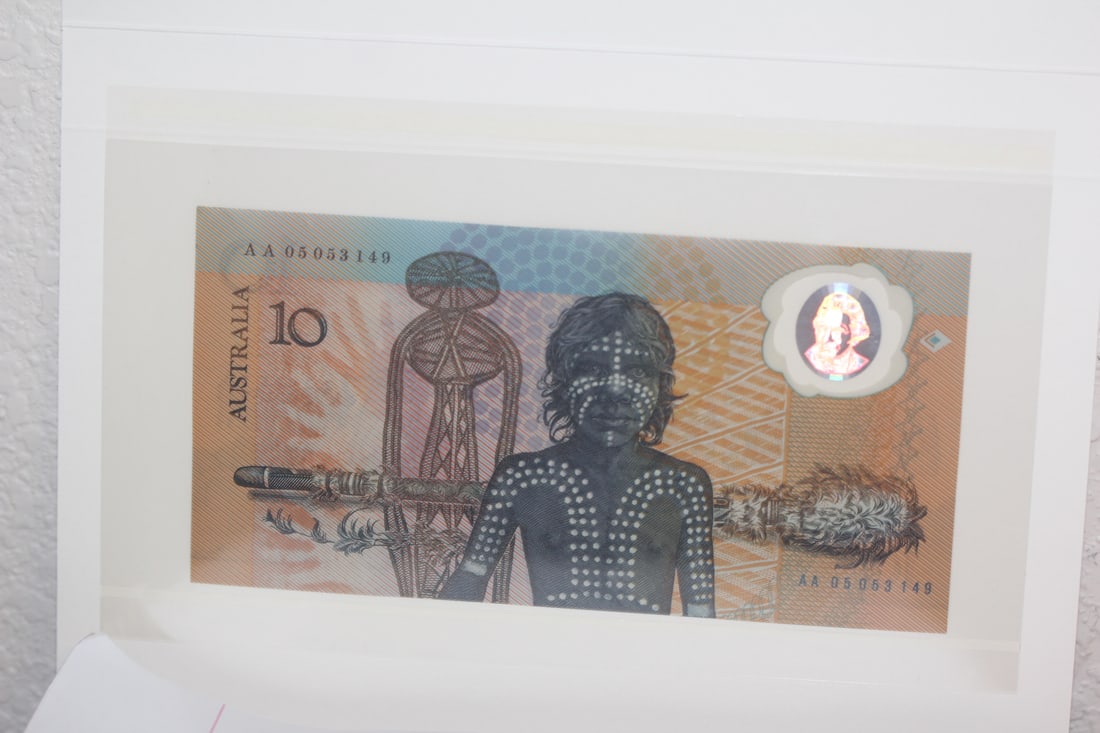 Commemorative $10 Australian Bank Note: in envelope - World's first polymer banknote with COA in envelope