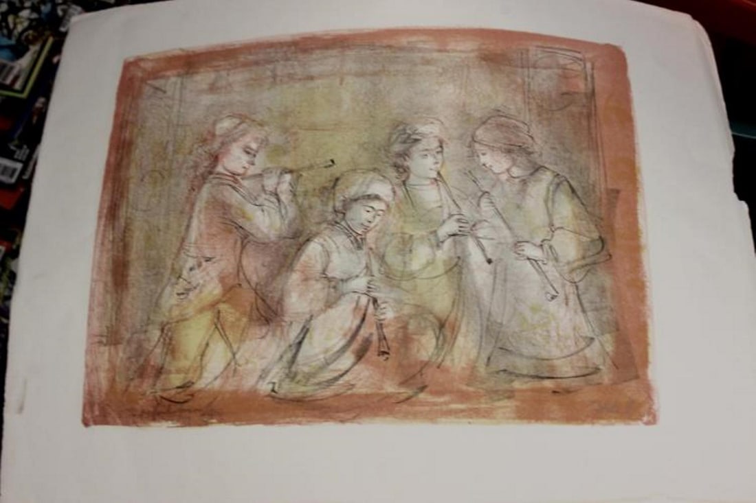 Edna Hibel Pencil Signed Lithograph: with pencil title - 22 3/4" x 18 1/2"