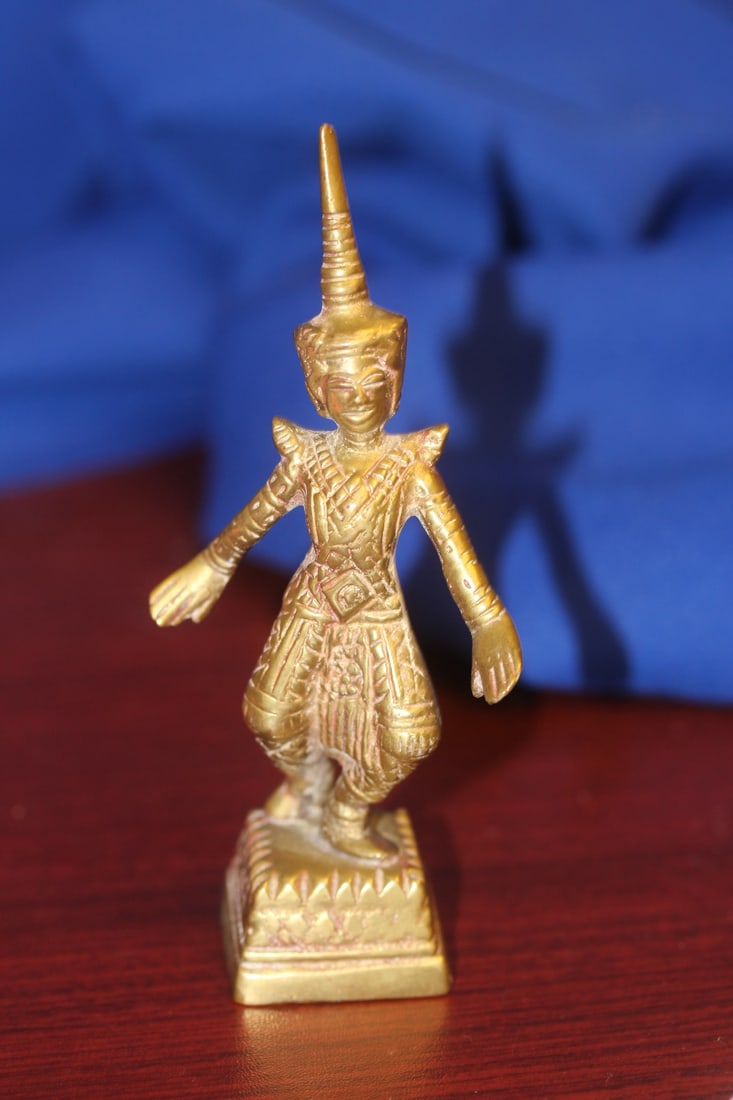A Solid Brass or Bronze Thai Dancer: 5 inches tall
