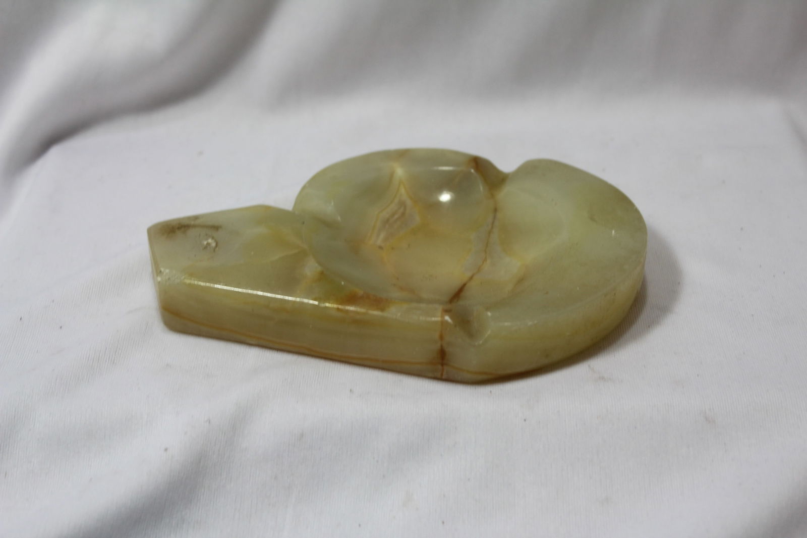 An Onyx Ashtray: 5 7/8" long
